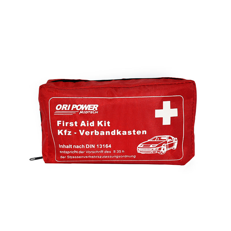 First Aid Kit DIN 13164 Emergency Medical First Aid Bag Car First Aid Kit with 31 EMT Items For Home Office Hiking Travelling