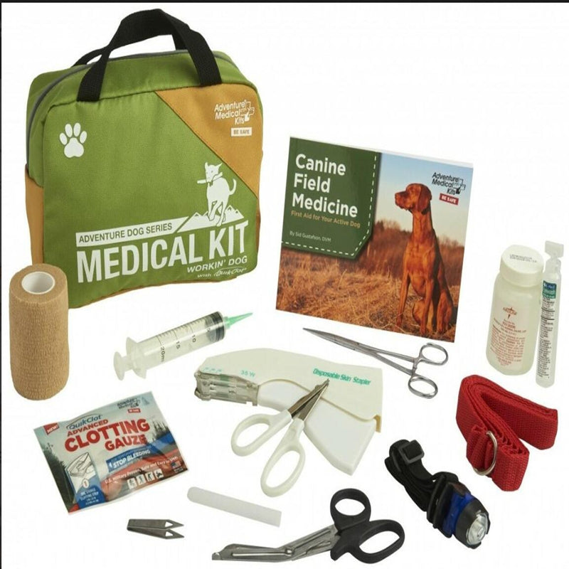 Overview of Portable Pet First Aid Kit with contents