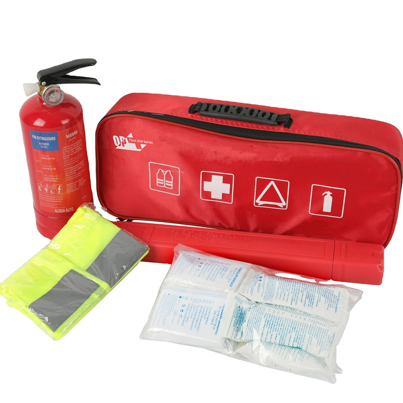 Front of Large-capacity Car First aid Kit with Fire Extinguisher