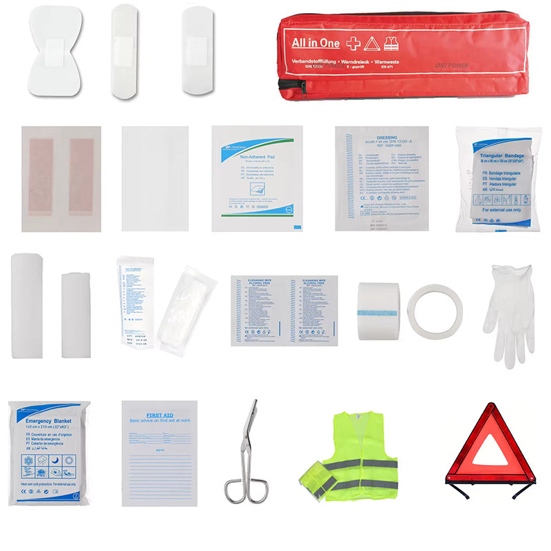 Auto Car First Aid kit Set With Vest And Warning Triangle Media 5 of 5